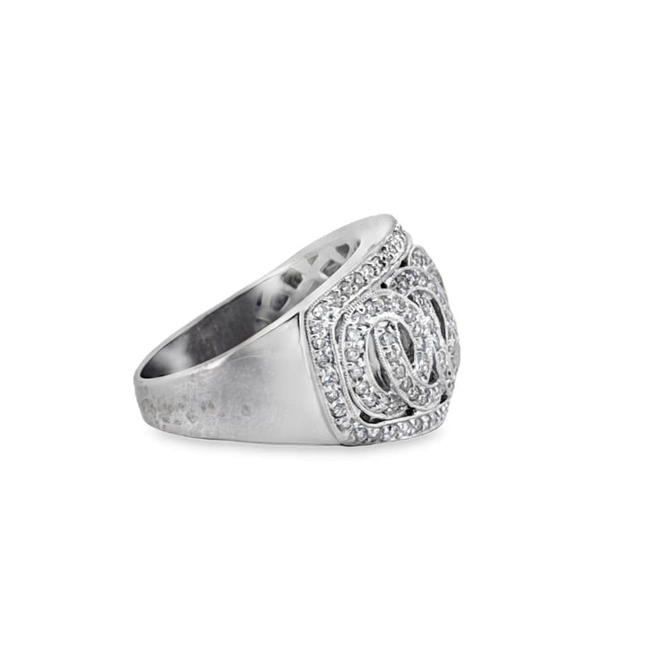 0.60 CTW Diamond Wide Dome Ring in 18K White Gold