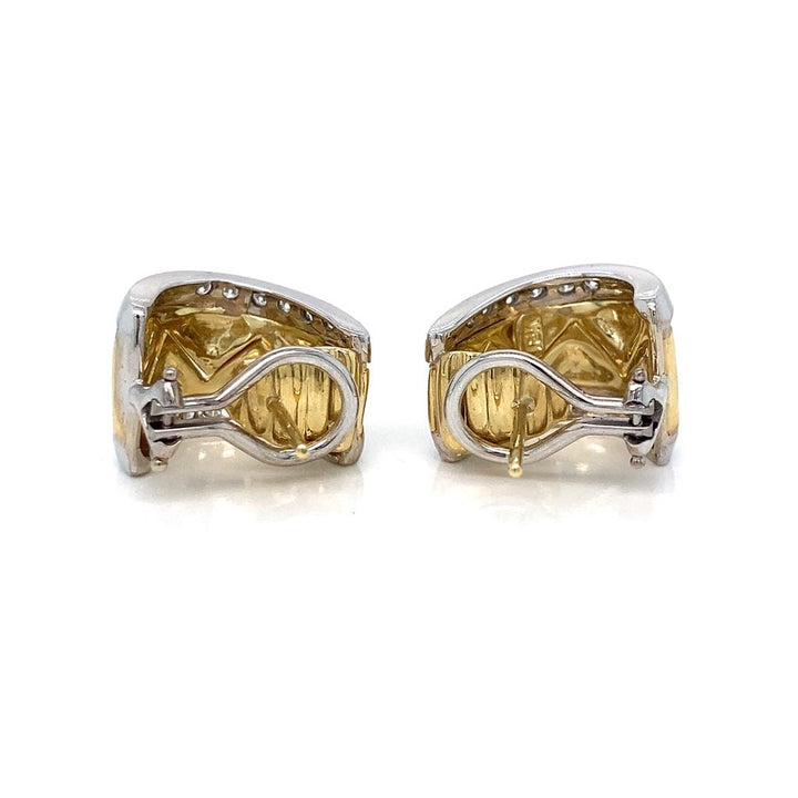 Sal Praschnik 0.54 CTW Diamond 18K Yellow Gold Unity Hoop Earrings
