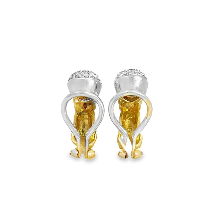 Two Tone Pineapple Series Diamond Earrings