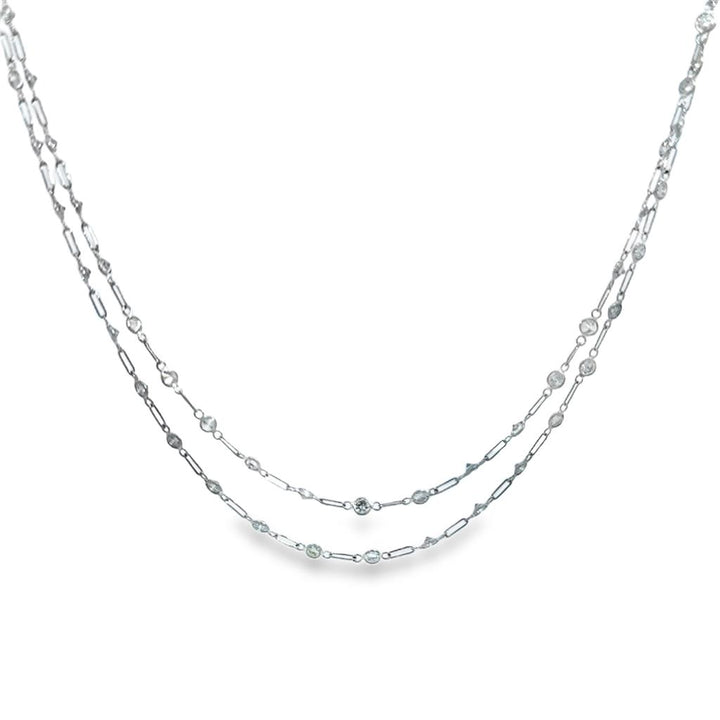 Pre-Owned 8.00 CTW Diamond Handmade Platinum Chain Necklace