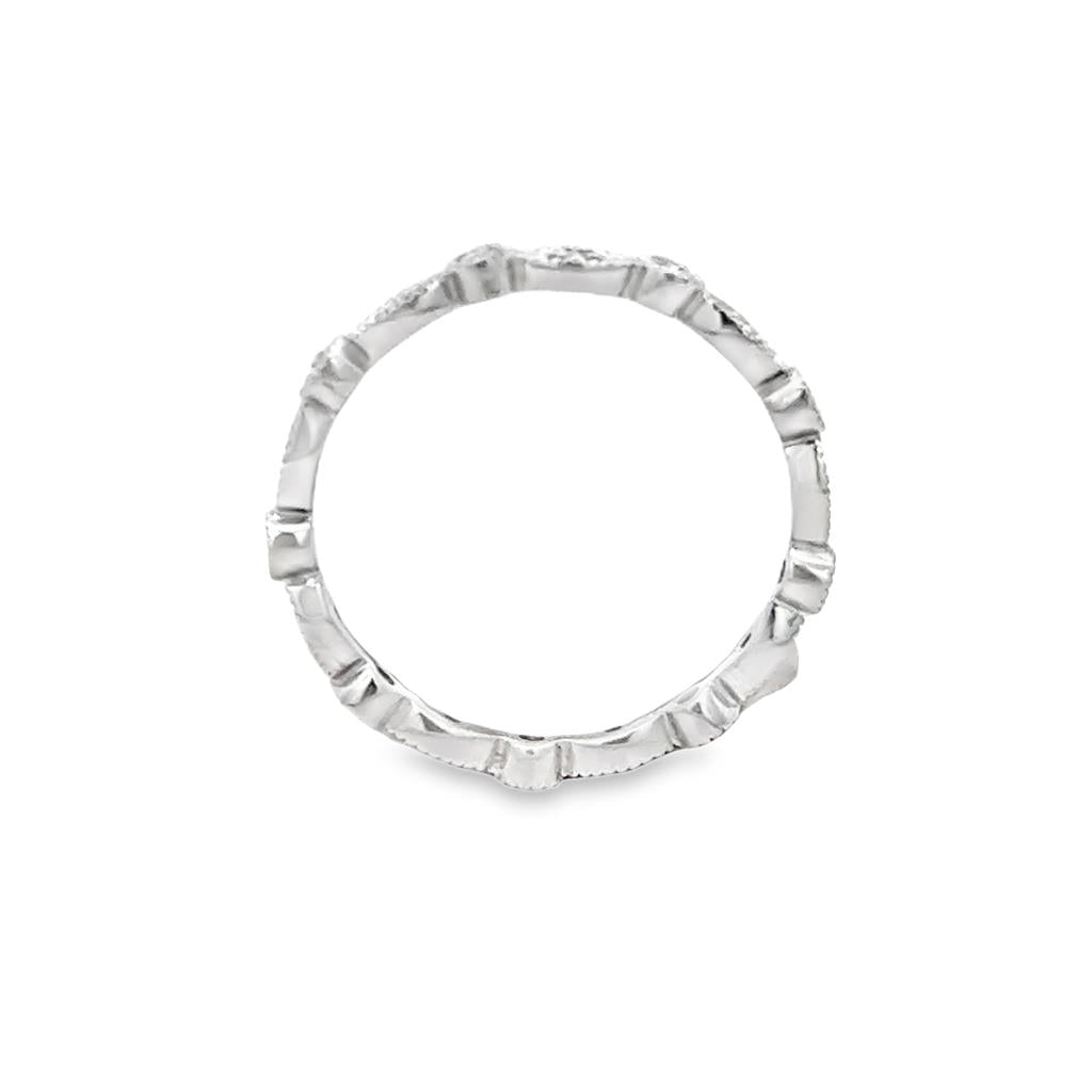 0.20 CTW Round Diamond 14K White Gold Milgrain Ring