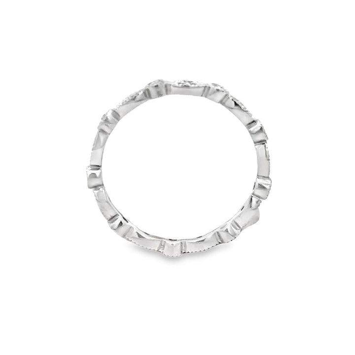 0.20 CTW Round Diamond 14K White Gold Milgrain Ring