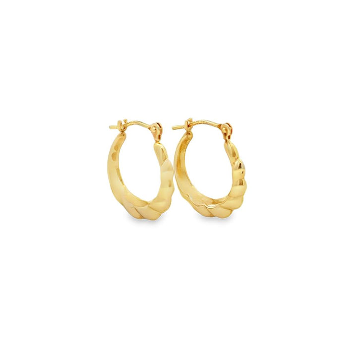 14K Yellow Gold Hoop Earrings, 15.5mm