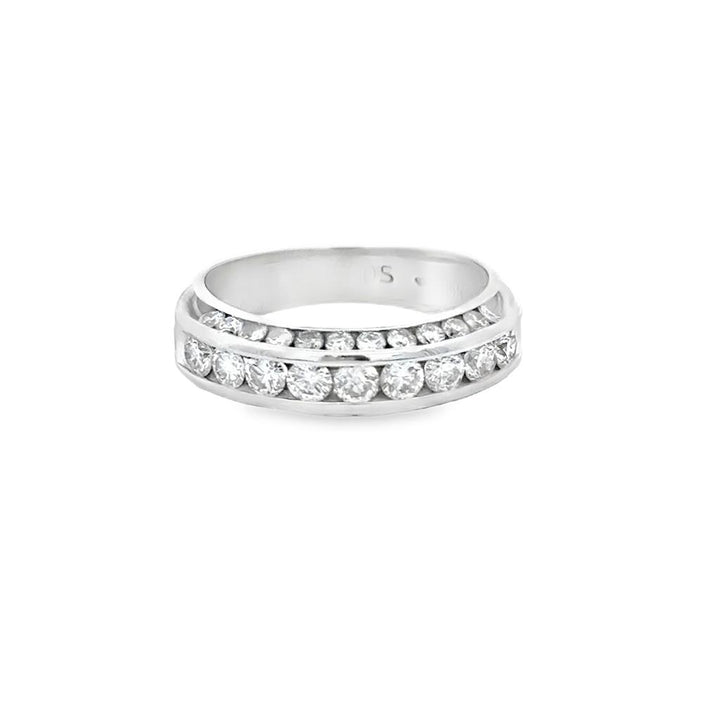 0.85 CTW Diamond Three-Row Band Ring in 14K White Gold