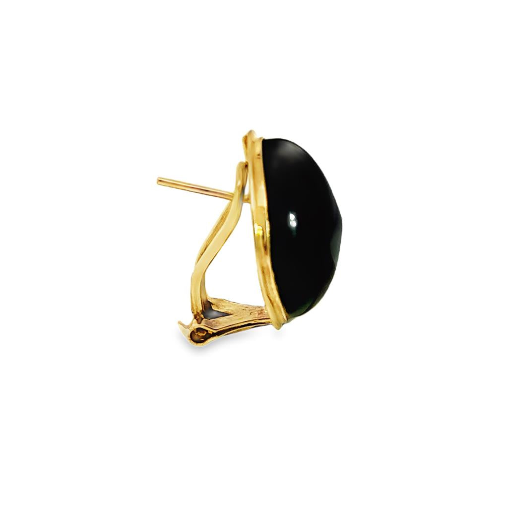 Onyx 14K Yellow Gold 17MM Leverback Earrings