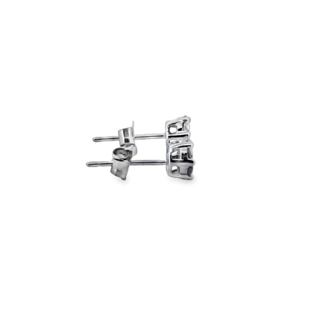 0.20 CTW Diamond Floral Stud Earrings, 14K White Gold