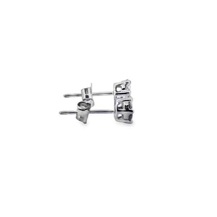 0.20 CTW Diamond Floral Stud Earrings, 14K White Gold