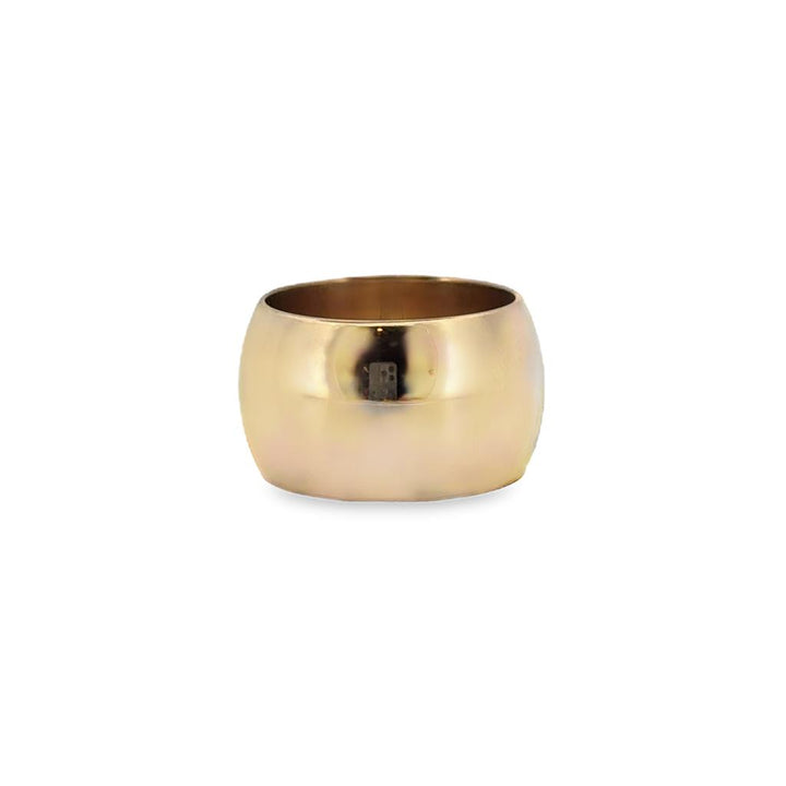 14K Yellow Gold 12mm Wide Heavy Band Ring – Size 5