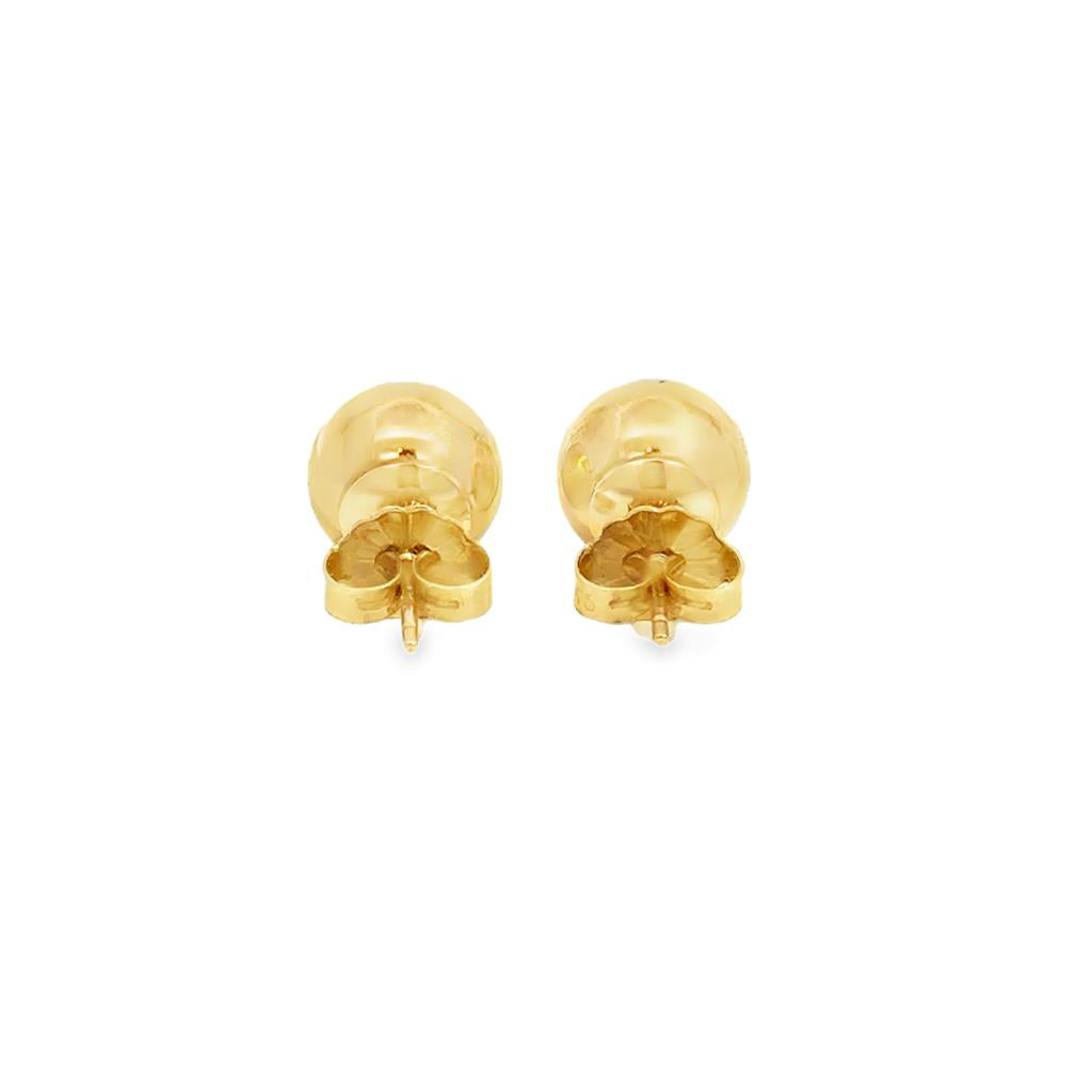 14K Yellow Gold 8mm Polished Ball Stud Earrings