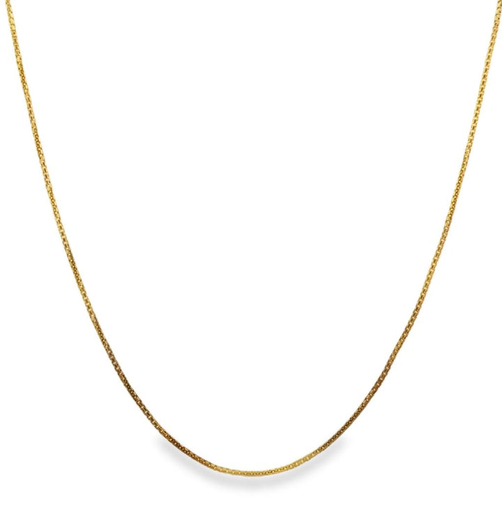 1mm Rounded Box Chain Necklace in 14K Yellow Gold – 16"