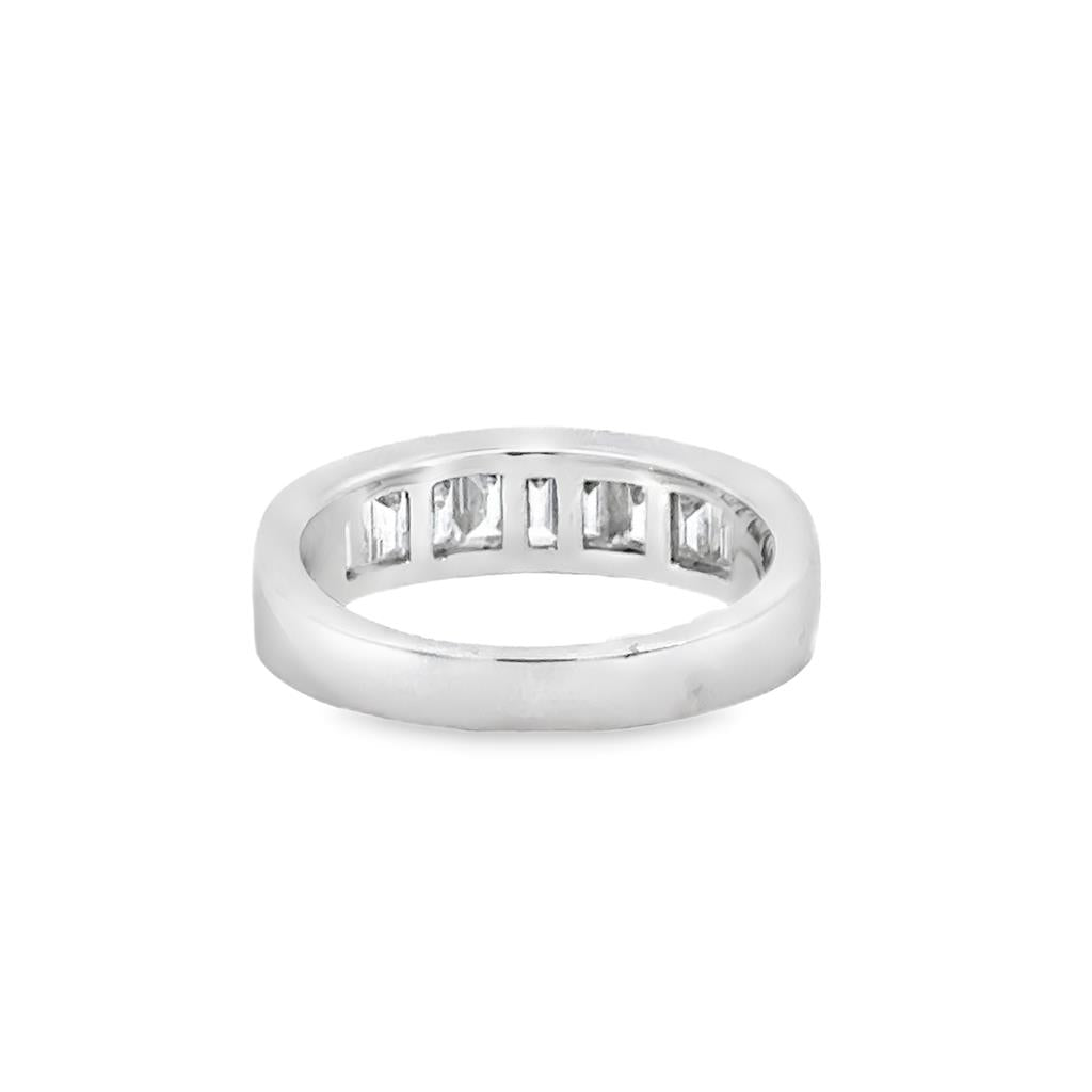 1.44 CTW Baguette Diamond Band – 18K White Gold, 5.5mm
