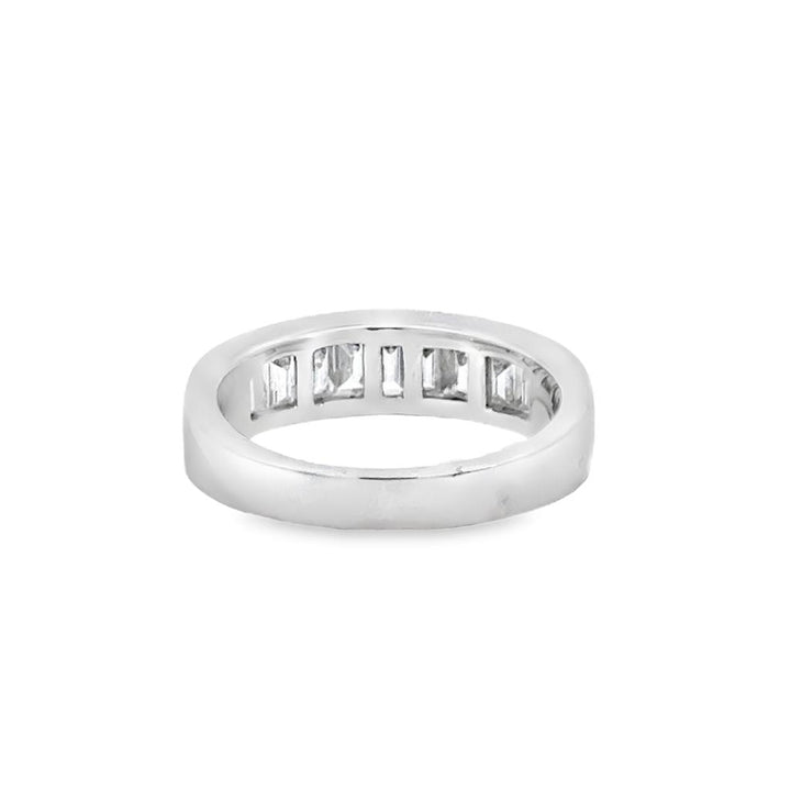 1.44 CTW Baguette Diamond Band – 18K White Gold, 5.5mm