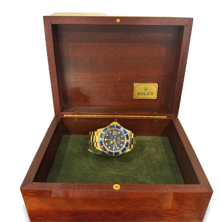 Rolex Submariner 18K Yellow Gold Blue Dial Men's Watch