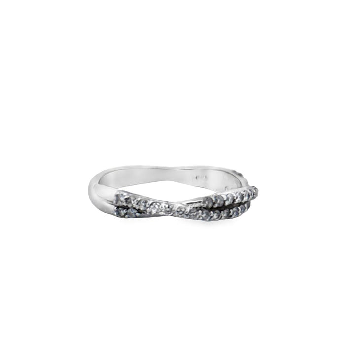 0.25 CTW Diamond Twisted Band, 14K White Gold