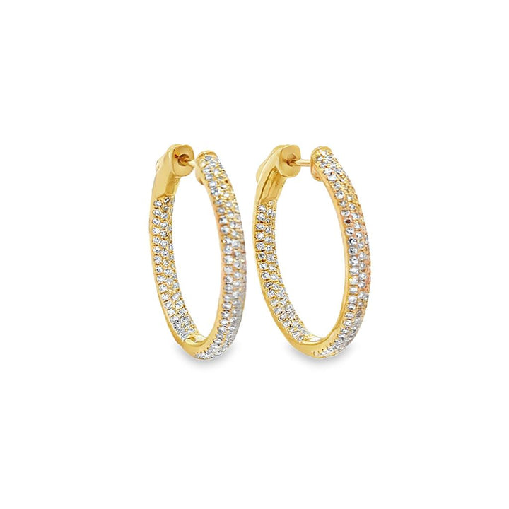0.82 CTW Diamond 18K Yellow Gold Inside-Out Hoop Earrings
