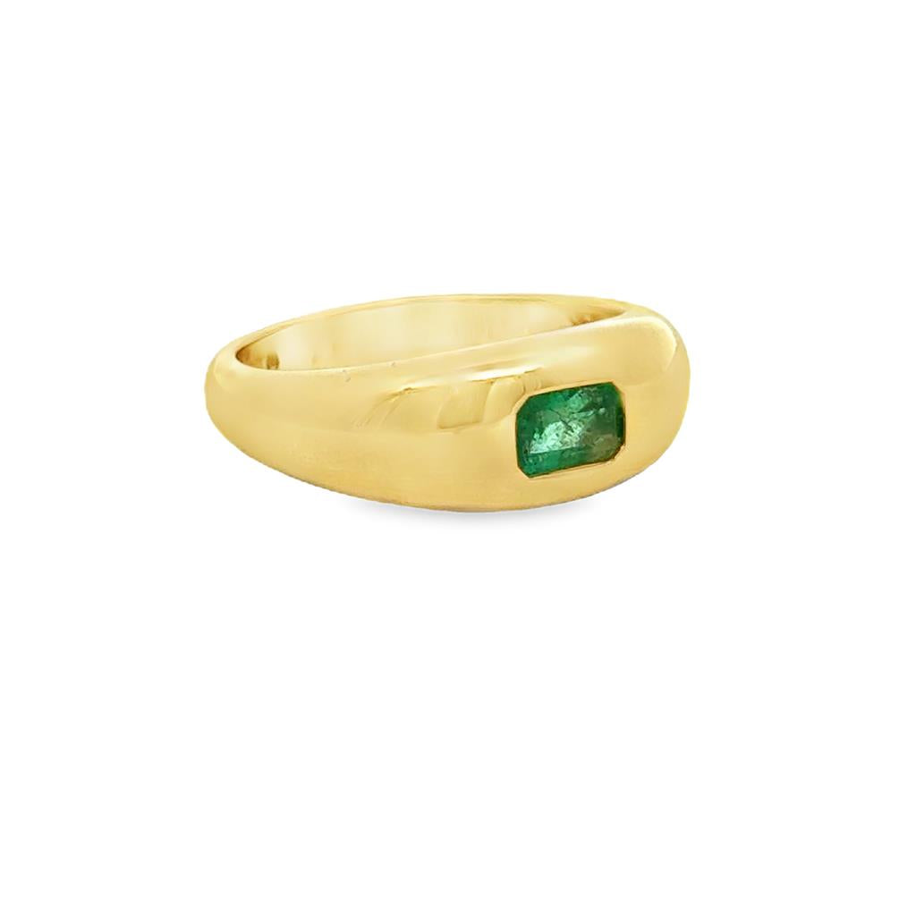 Emerald Gypsy Ring 14K Yellow Gold
