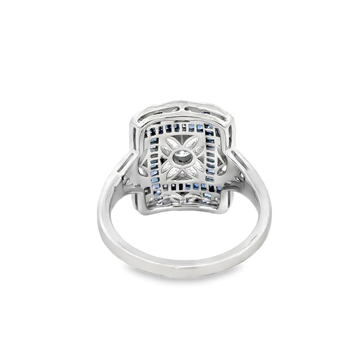 0.30 CTW Diamond & Sapphire Platinum Vintage-Inspired Ring