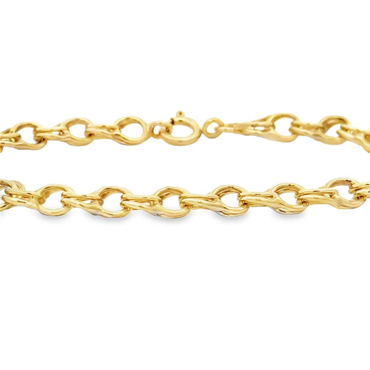 14K Yellow Gold Charm Link Bracelet 7"