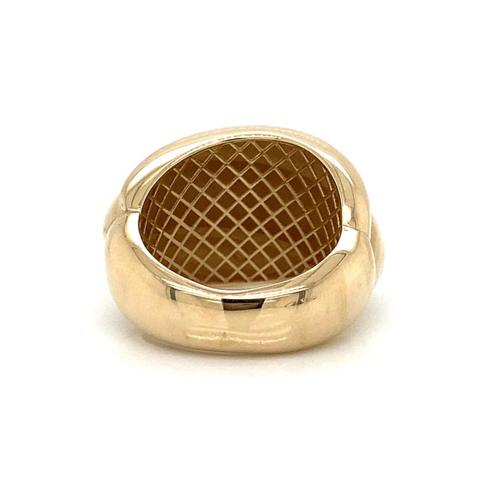 Enigmatic 14K Yellow Gold Swirl Dome Ring - Size 7
