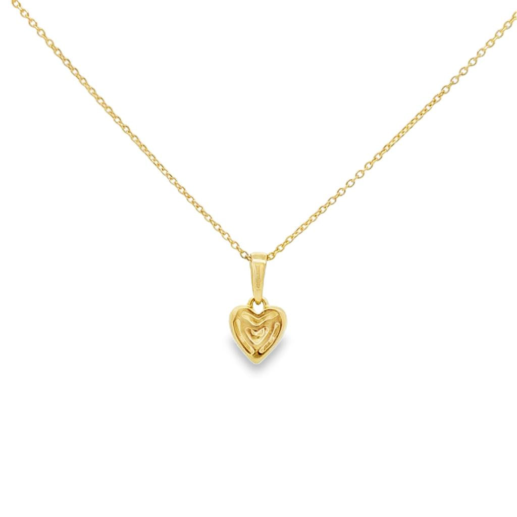 0.20 CTW Diamond 14K Yellow Gold Mini Heart Pendant Necklace