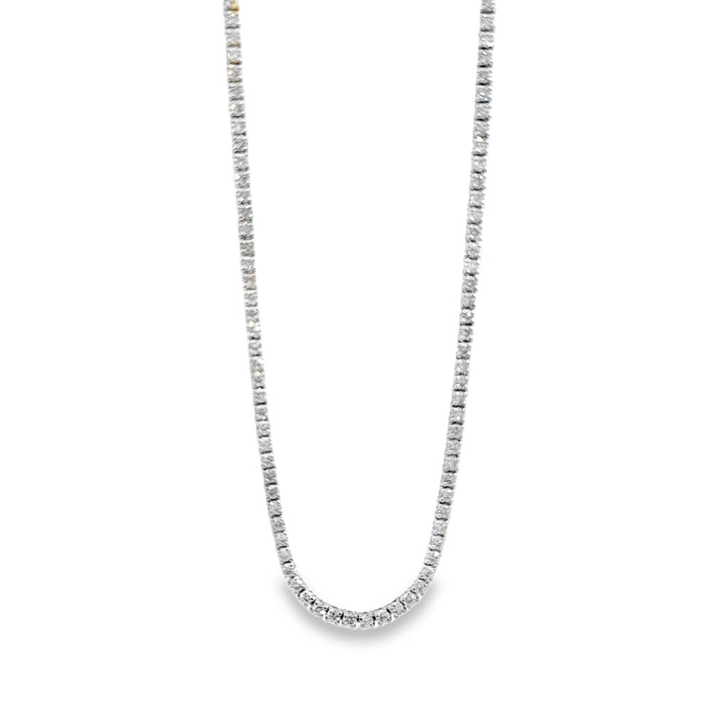 5.05 CTW Diamond 18K White Gold Tennis Necklace