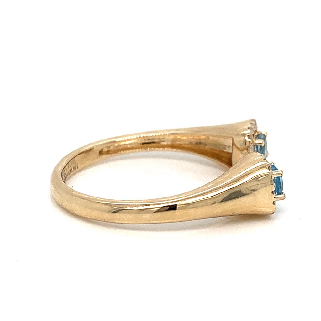 Blue Topaz and Diamond Open Ring