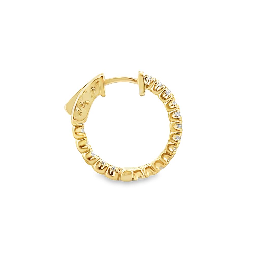 1.00 CTW Diamond Inside-Out Hoop Earrings 14K Yellow Gold – 20mm