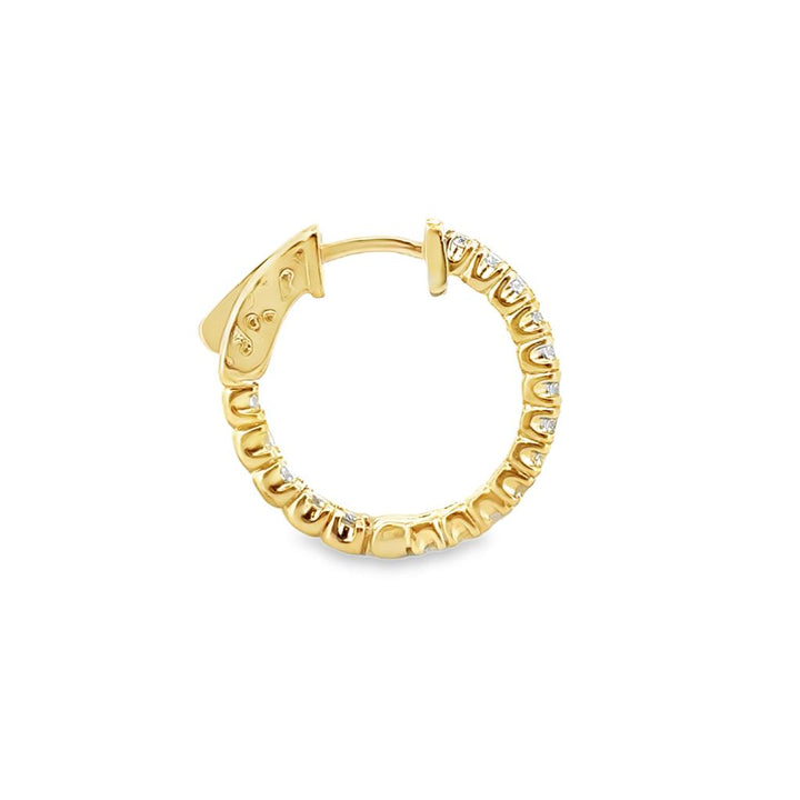 1.00 CTW Diamond Inside-Out Hoop Earrings 14K Yellow Gold – 20mm