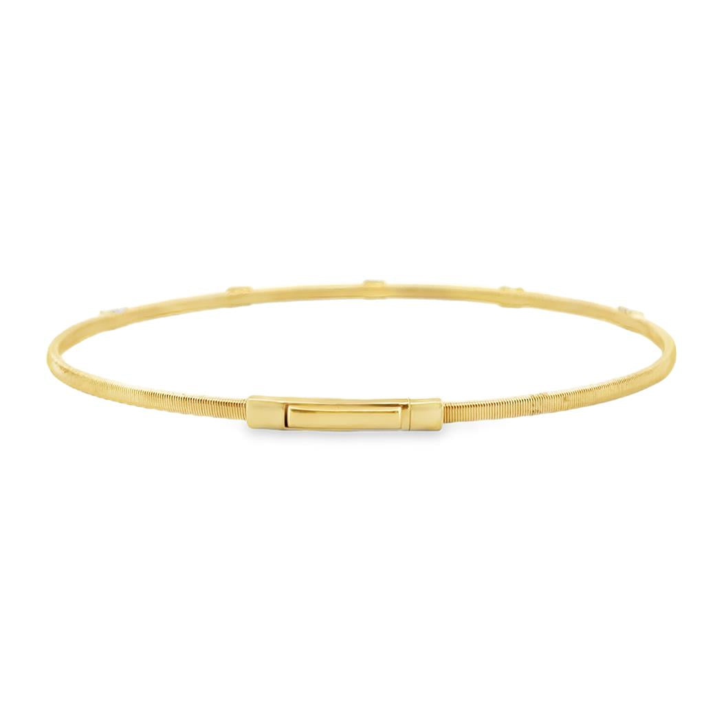 0.28 CTW Diamond Flexible Bangle Bracelet, 14K Yellow Gold