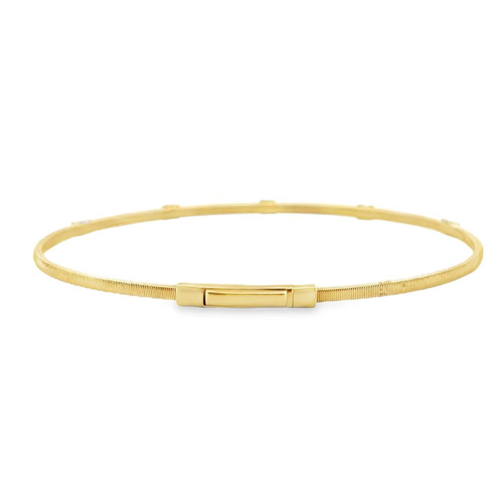 0.28 CTW Diamond Flexible Bangle Bracelet, 14K Yellow Gold