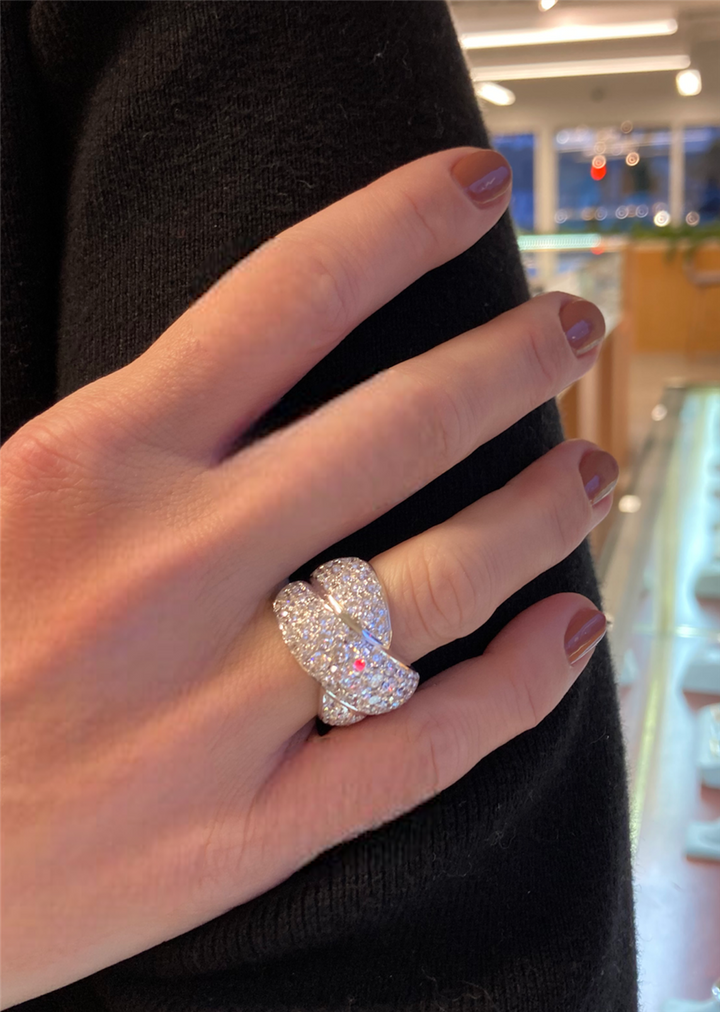 Sal Praschnik 4.80 CTW Diamond 18K White Gold Cross Ring
