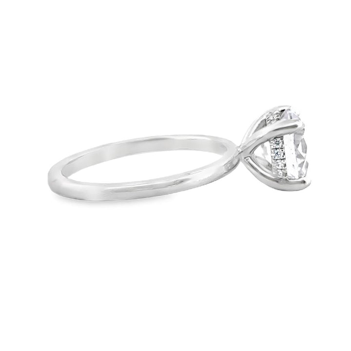 Hidden Halo Engagement Semi-Mount Ring in Platinum