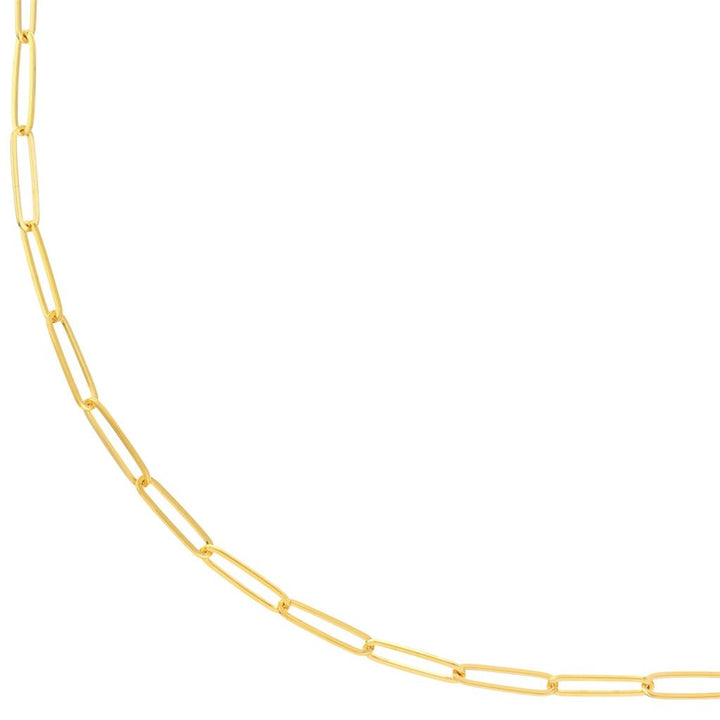 14K Yellow Gold 2.6mm Paper Clip Chain Necklace