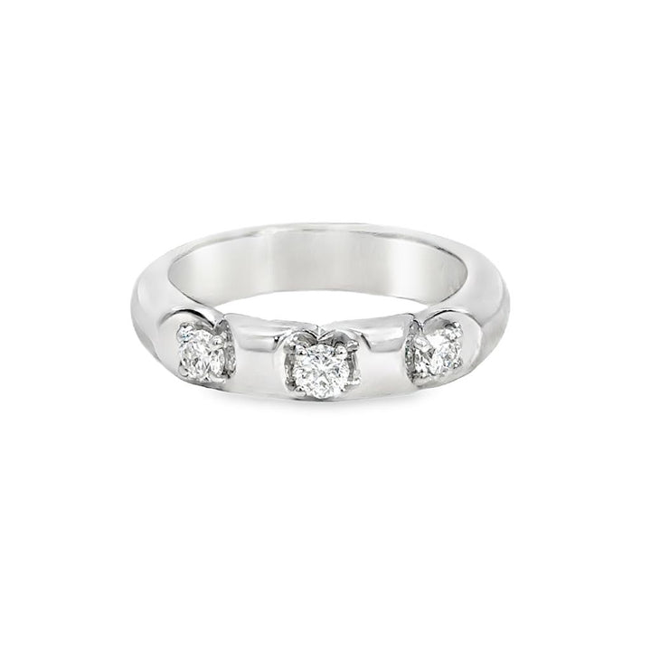 0.50 CTW Diamond 18K White Gold Heavy Band
