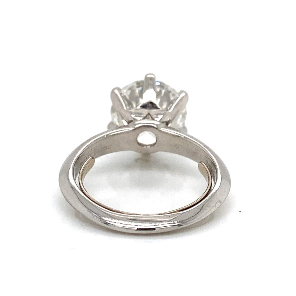 Tiffany & Co. 4.00 CT Round Brilliant G Si1 Diamond Platinum Engagement Ring