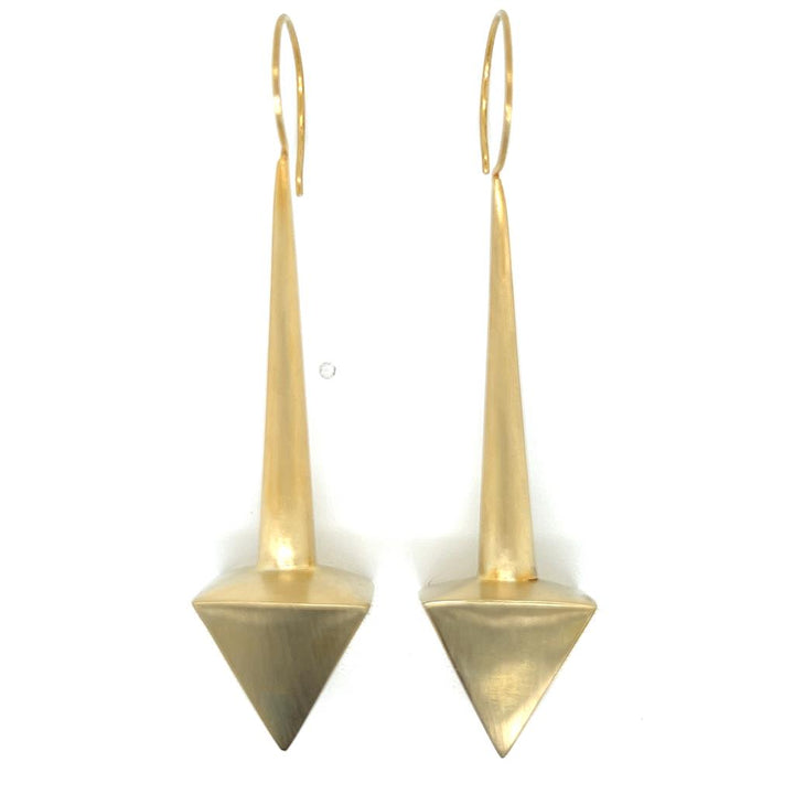 18K Gold Large Geometric Dangle Earrings