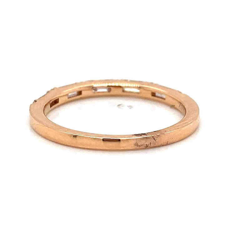0.29 CTW Baguette and 0.11 CTW Round Diamond 18K Rose Gold Ring