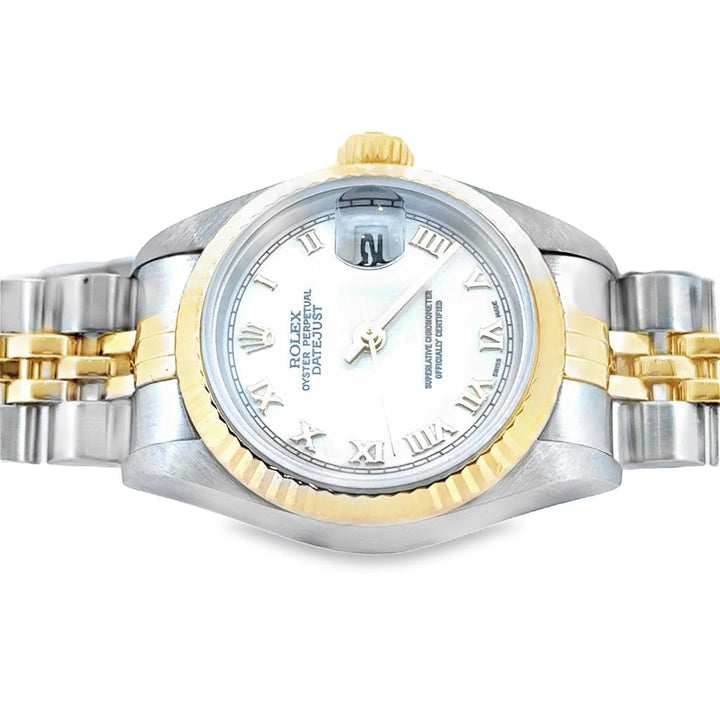 Ladies Rolex Datejust Model 69173, White Dial with Roman Numerals, 1996