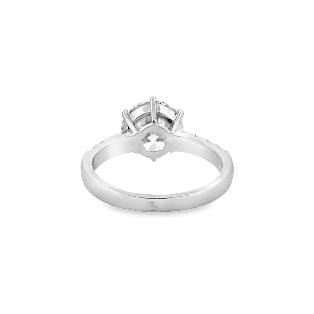 2.53 CT Lab Grown Diamond & Natural Diamond 18K White Gold Engagement Ring