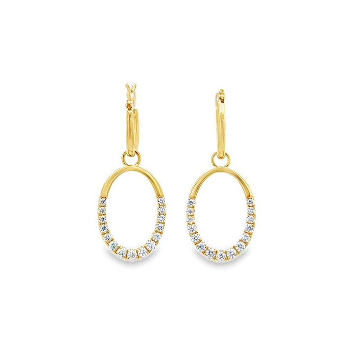 0.53 CTW Diamond 14K Yellow Gold Convertible Drop & Hoop Earrings