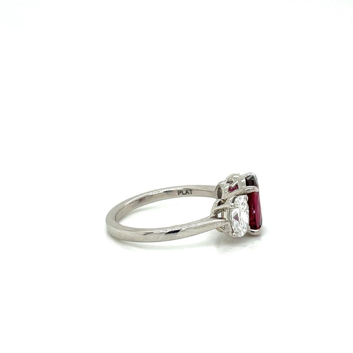 3.02 CTW Ruby and Diamond Platinum Ring