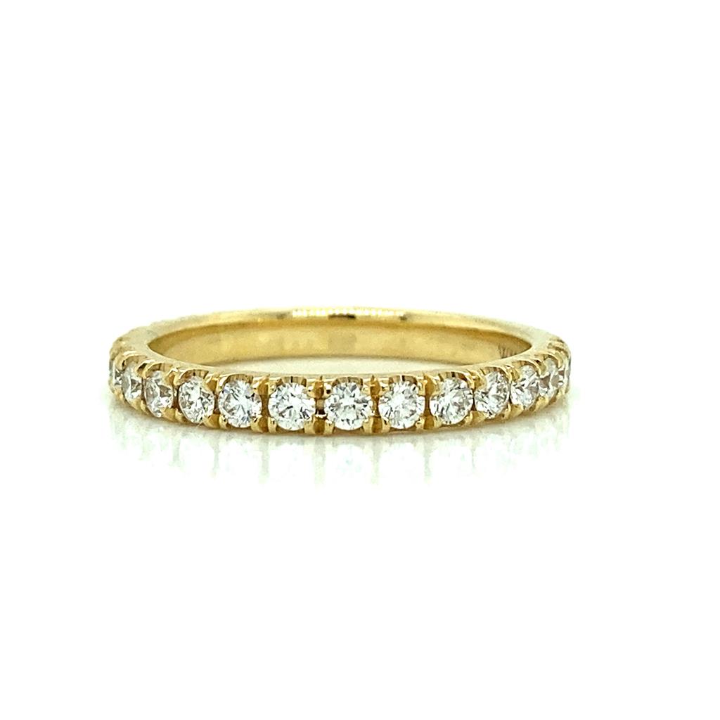 0.75 CTW Round Diamonds 18K Yellow Gold Wedding Band