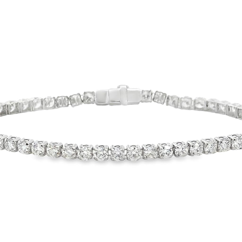 4.17 CTW Diamond 18K White Gold Tennis Bracelet