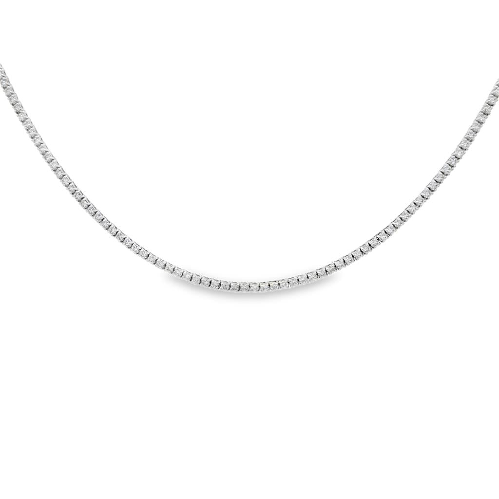 5.05 CTW Diamond 18K White Gold Tennis Necklace