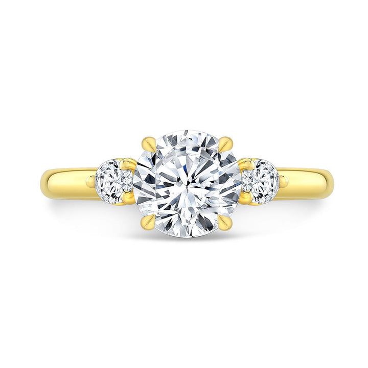Three Stone Engagement Engagement Ring Mounting in 18K Gold