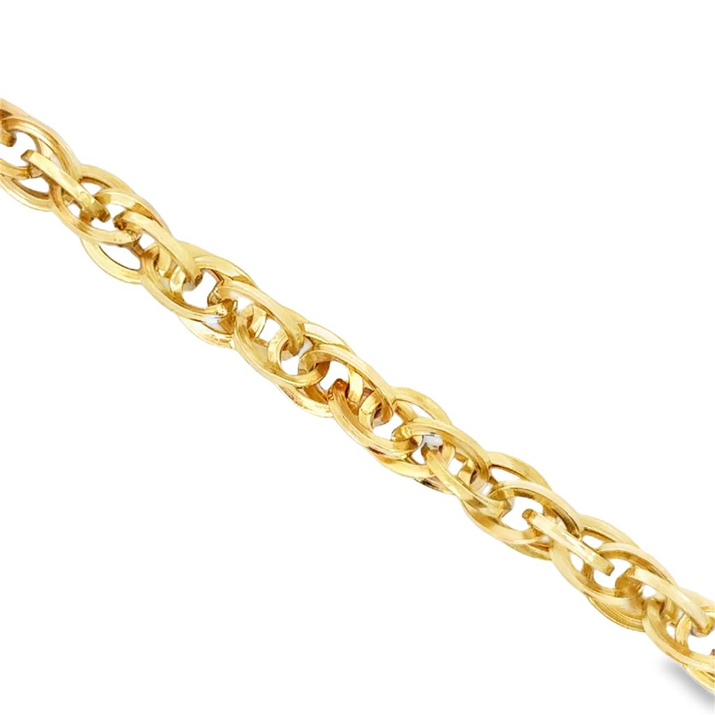 18K Yellow Gold 6.5mm Charm Link Bracelet – 7.5"