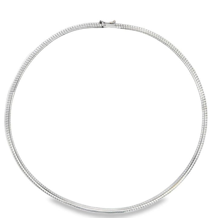 14K White Gold Omega Chain Necklace – 3.3mm
