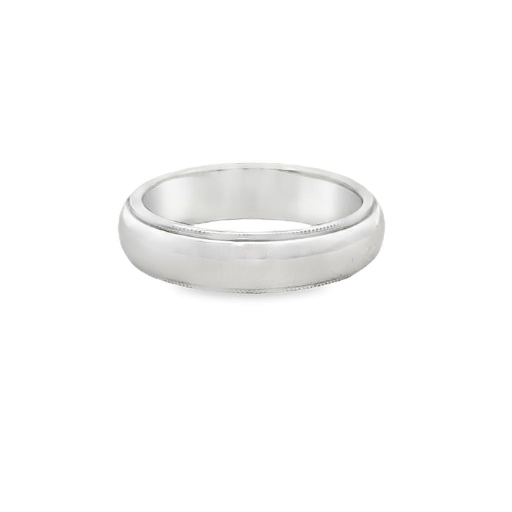 Men’s Platinum Wedding Band with Milgrain Detail – 5mm