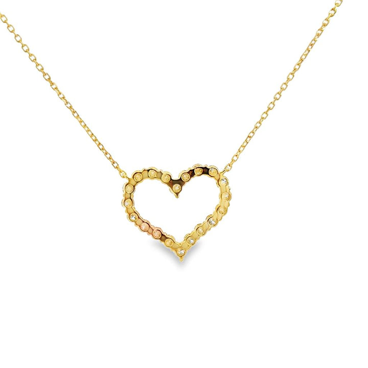 1.10 CTW Diamond Heart Pendant Necklace in 14K Yellow Gold
