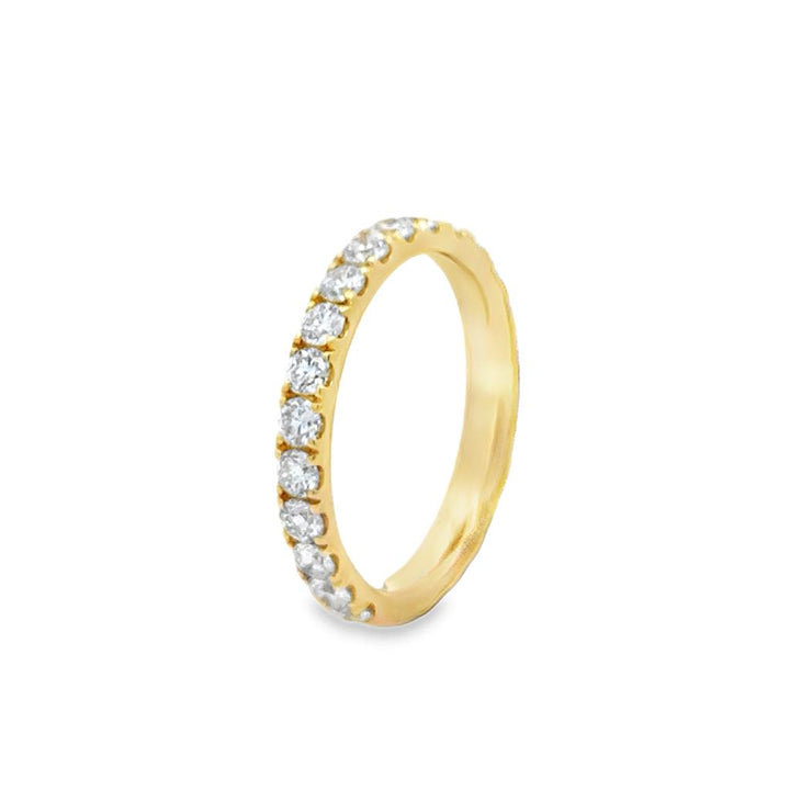 1.46 CTW Diamond 18K Yellow Gold Eternity Band Ring
